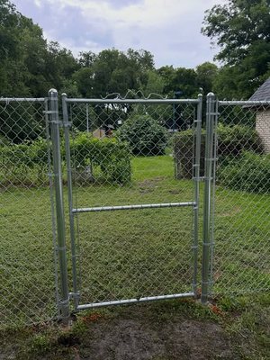 Chain link fence and gate