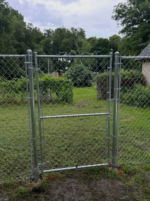 Chain link fence and gate